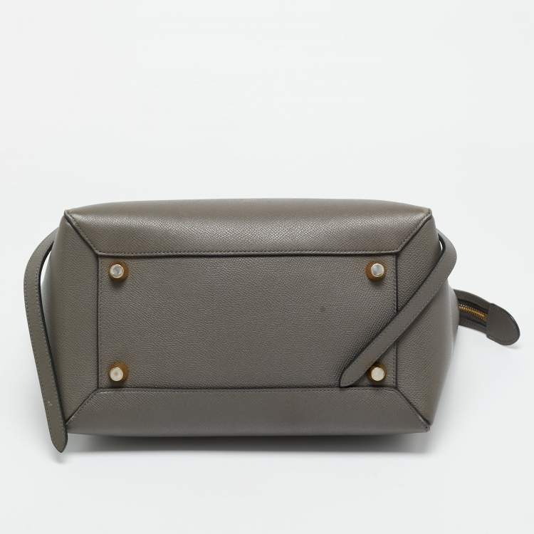 مملوكة مسبقًا Celine Grey Leather Mini Belt Top Handle Bag