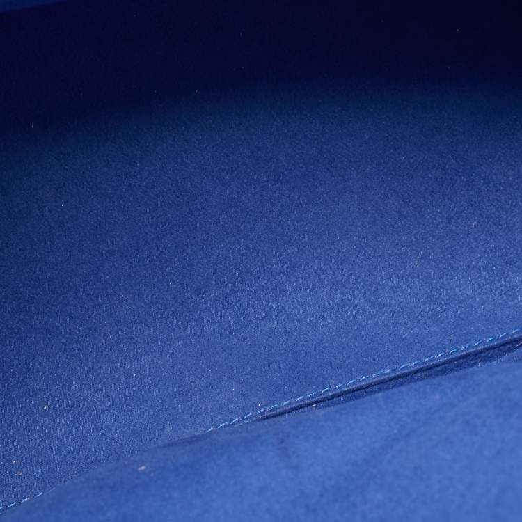 Pre Owned Celine Blue Leather Mini Luggage Tote