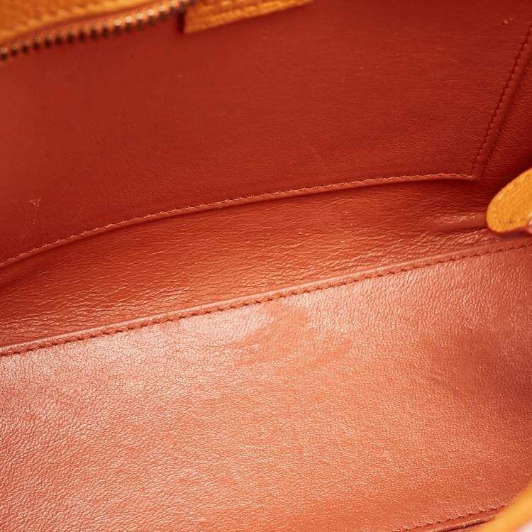 Pre Owned Céline Orange Leather Nano Luggage Tote