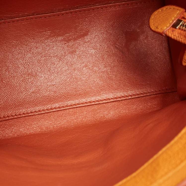Pre Owned Céline Orange Leather Nano Luggage Tote