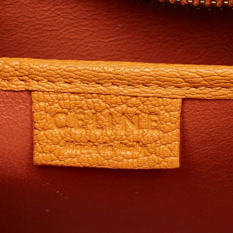 Pre Owned Céline Orange Leather Nano Luggage Tote