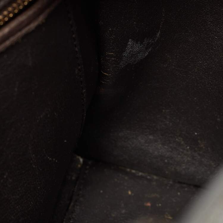 Pre Owned Celine Dark Grey Leather Nano Luggage Tote