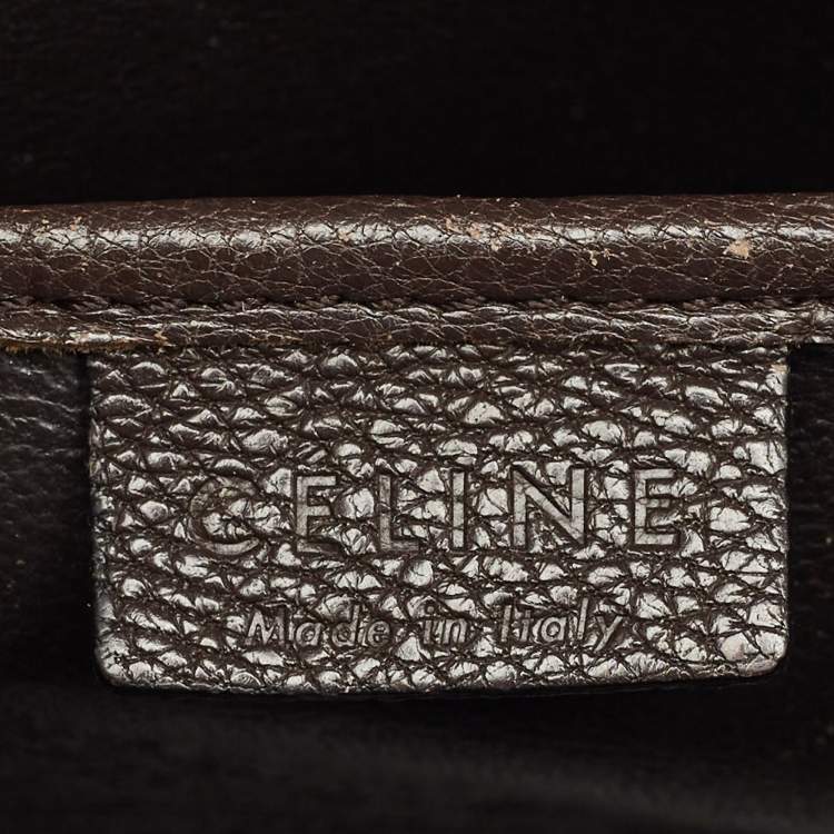 Pre Owned Celine Dark Grey Leather Nano Luggage Tote