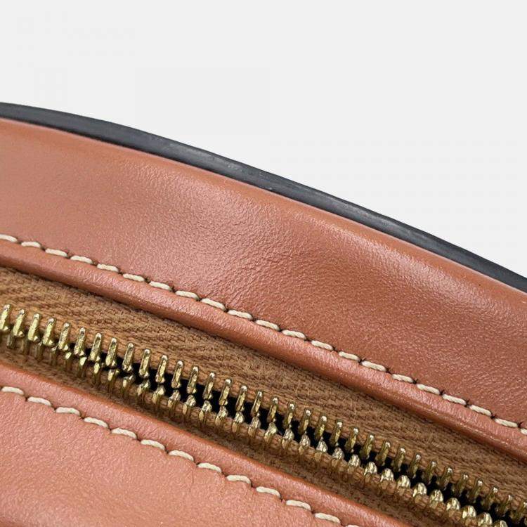 Pre Owned Celine Oval Purse Cuir Triomphe Shoulder Bag Tan Leather