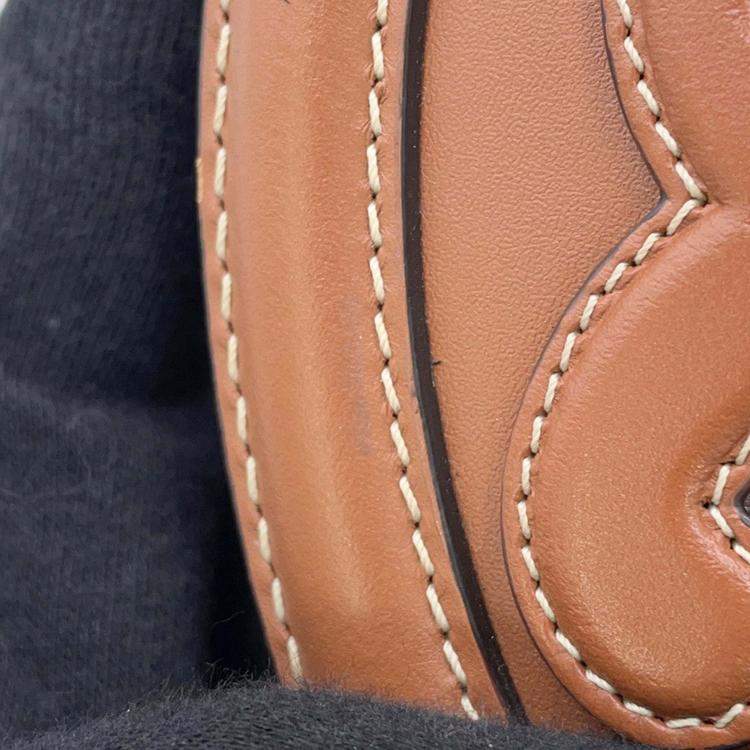 Pre Owned Celine Oval Purse Cuir Triomphe Shoulder Bag Tan Leather