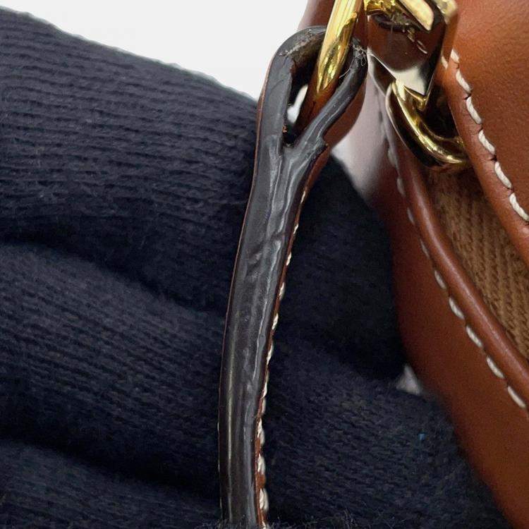 Pre Owned Celine Oval Purse Cuir Triomphe Shoulder Bag Tan Leather