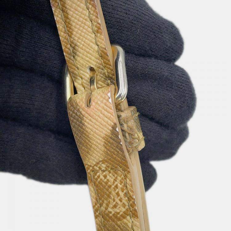 Pre Owned Celine Triomphe Tilly Leopard One-Shoulder Bag Beige Pvc Leather