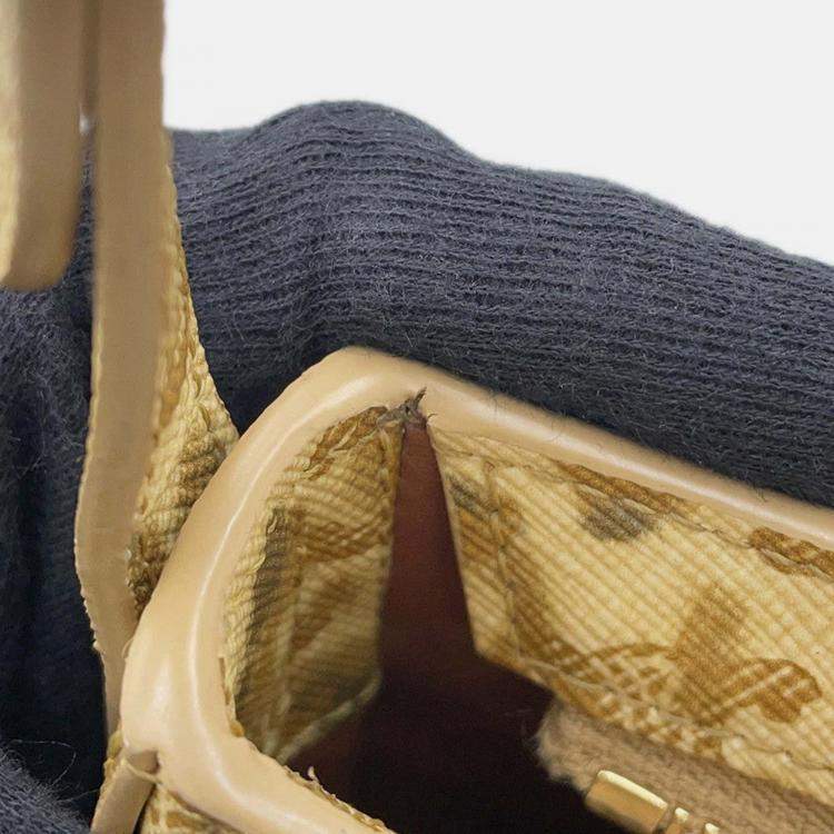 Pre Owned Celine Triomphe Tilly Leopard One-Shoulder Bag Beige Pvc Leather