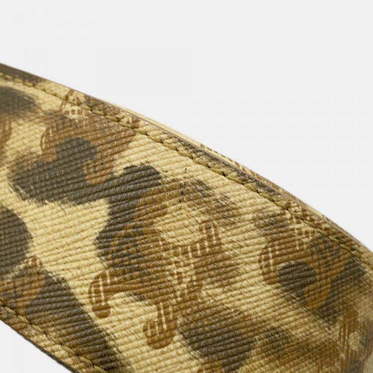 Pre Owned Celine Triomphe Tilly Leopard One-Shoulder Bag Beige Pvc Leather