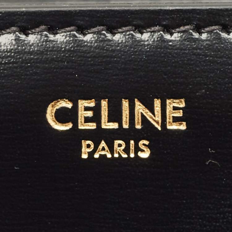 Pre Owned Celine Black Glossy Leather Teen Triomphe Shoulder Bag