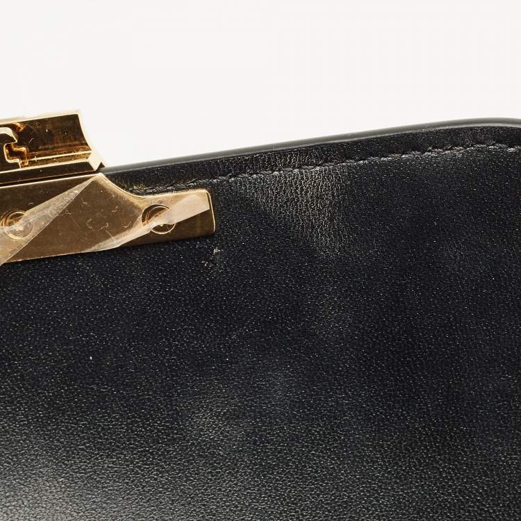 Pre Owned Celine Black Glossy Leather Teen Triomphe Shoulder Bag