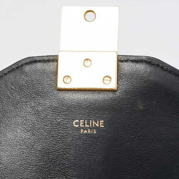 Pre Owned Celine Beige/Black Quilted Leather Medium C Bag