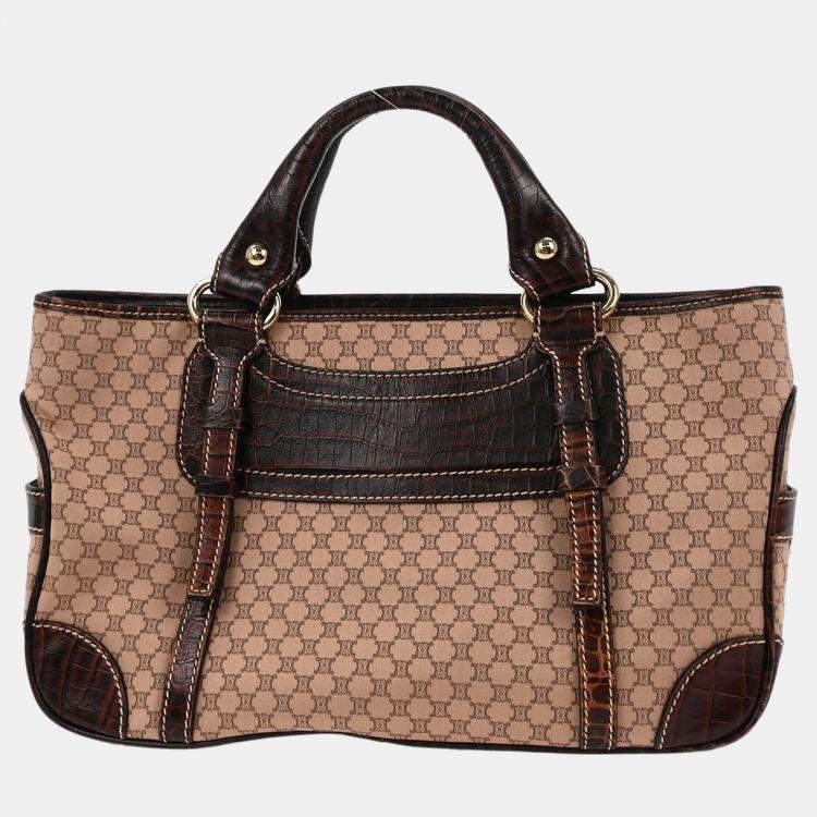 مملوكة مسبقًا Celine Brown Canvas Macadam Boogie Tote Handbag