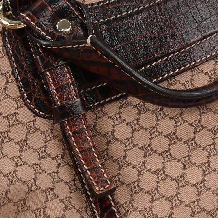 مملوكة مسبقًا Celine Brown Canvas Macadam Boogie Tote Handbag