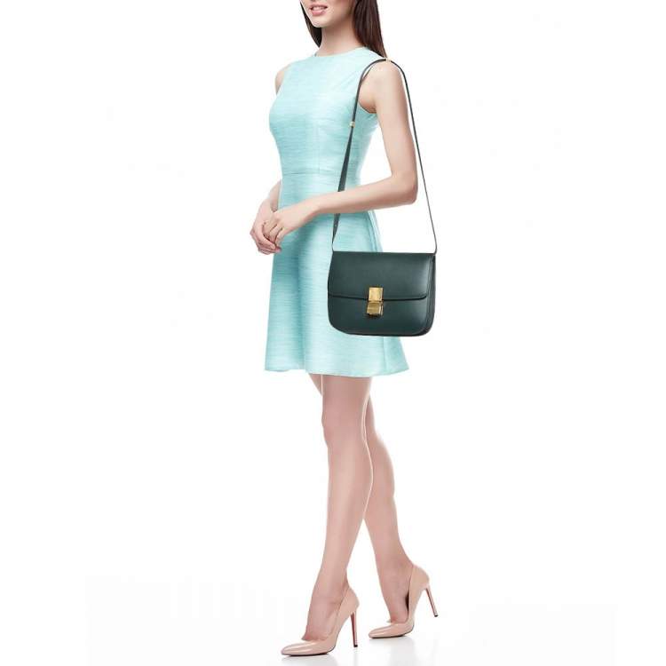 Pre Owned حقيبة كتف سيلين بوكس كلاسيك متوسطة جلد بني