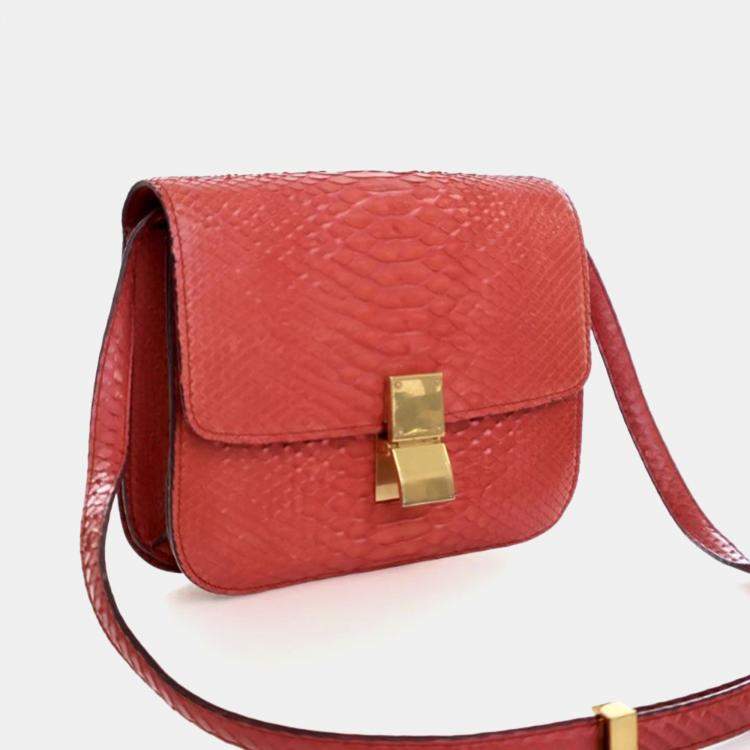 مملوكة مسبقًا Celine Medium Python Box Bag