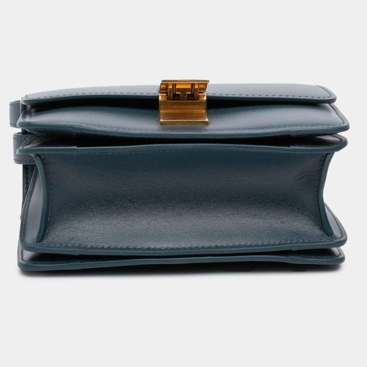 Pre Owned Celine Classic Box Small Calfskin Leather Shoulder Bag