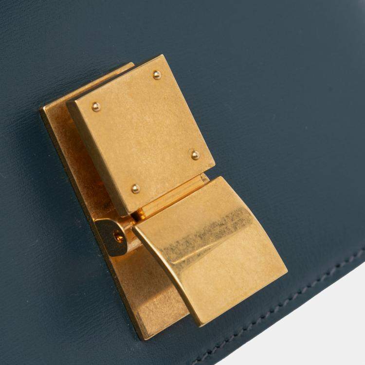 Pre Owned Celine Classic Box Small Calfskin Leather Shoulder Bag