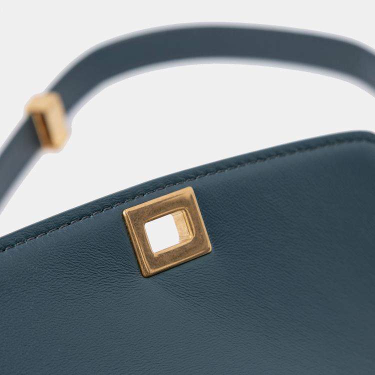 Pre Owned Celine Classic Box Small Calfskin Leather Shoulder Bag