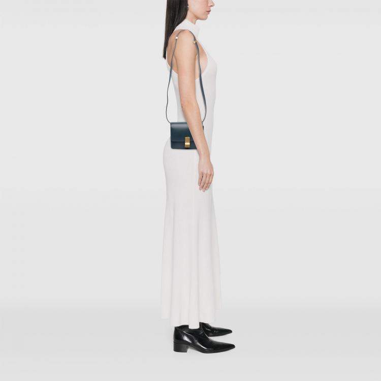 Pre Owned Celine Classic Box Small Calfskin Leather Shoulder Bag