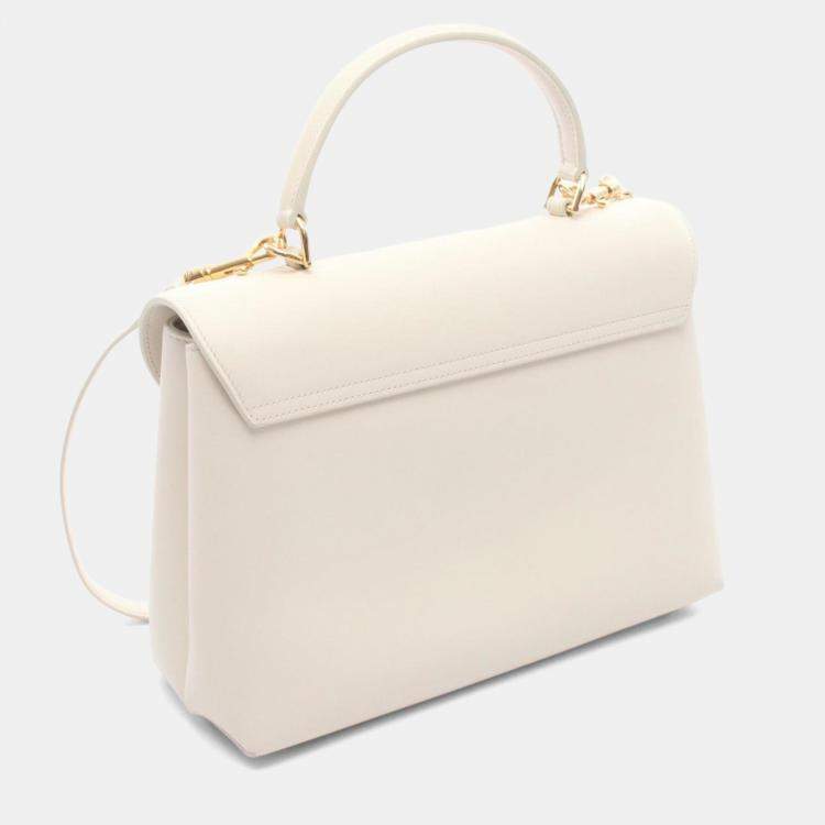 Pre Owned Celine Medium Nino White Leather Handbag