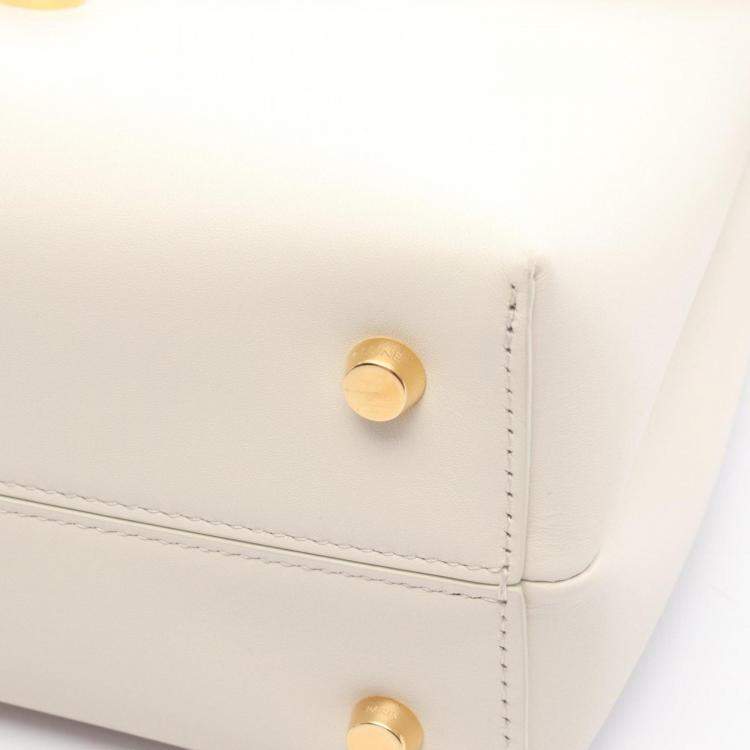 Pre Owned Celine Medium Nino White Leather Handbag