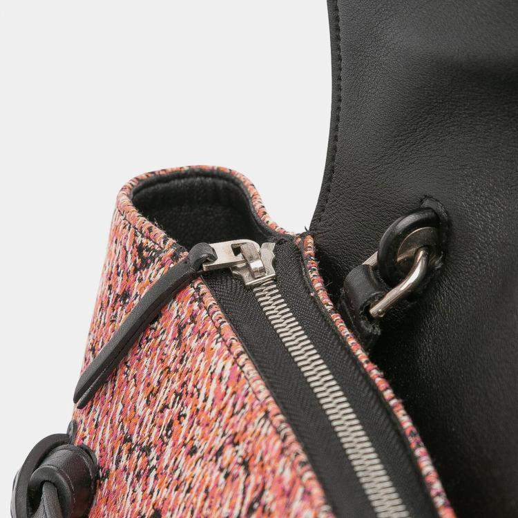 Pre Owned Celine Pink Micro Tweed Belt Satchel