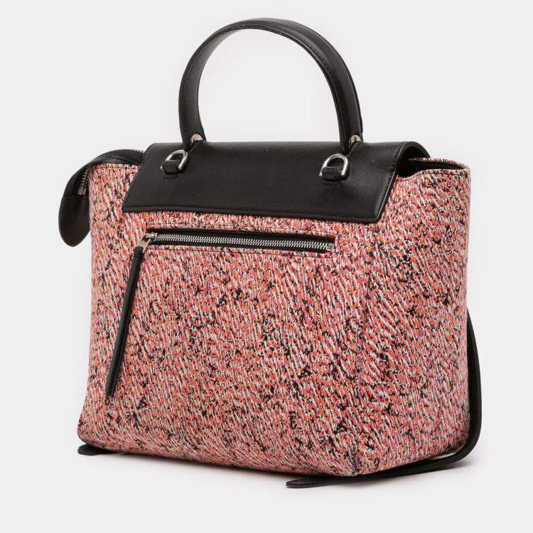 Pre Owned Celine Pink Micro Tweed Belt Satchel