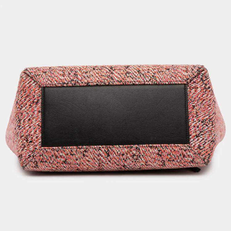 Pre Owned Celine Pink Micro Tweed Belt Satchel