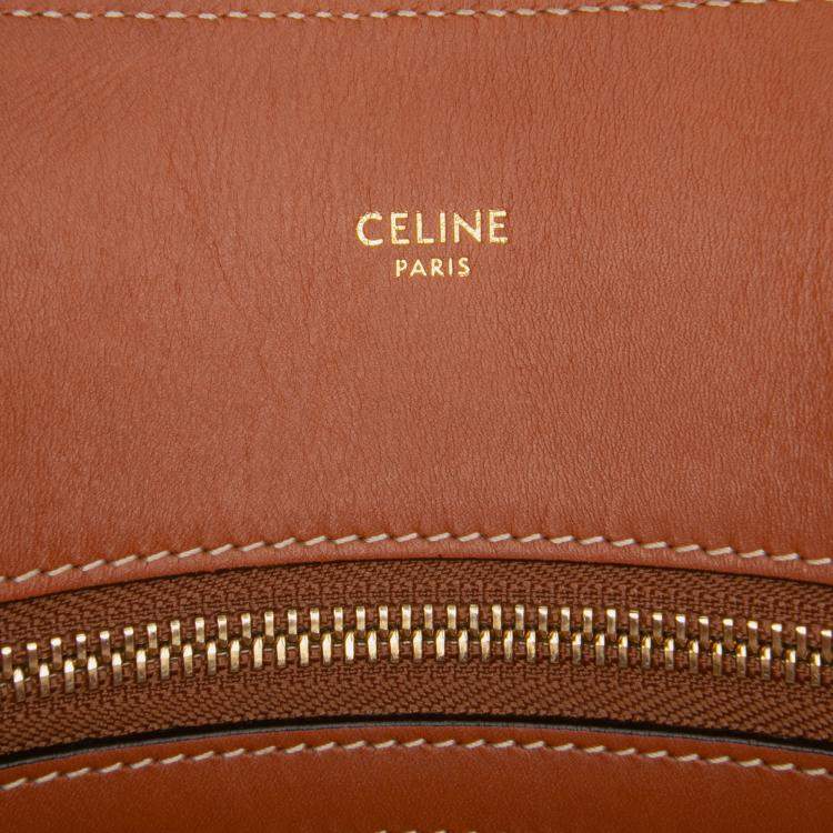 Pre Owned Celine Blue Small Triomphe Canvas Maillon Vertical Cabas Satchel