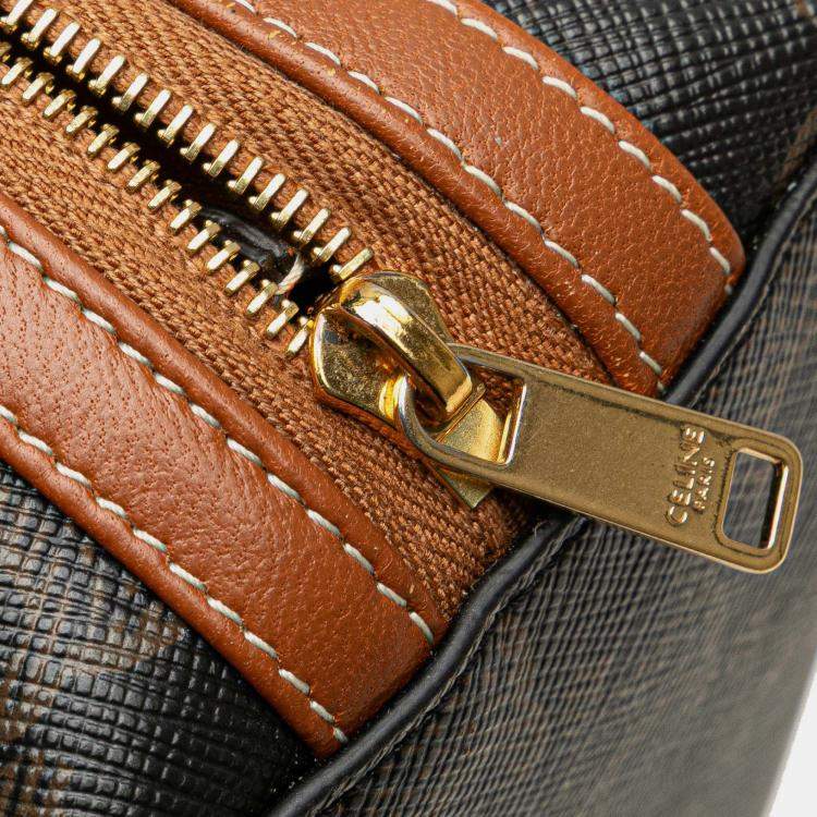 Pre Owned حقيبة كتف على سلسلة سيلين تريومف قماش مطلي بني