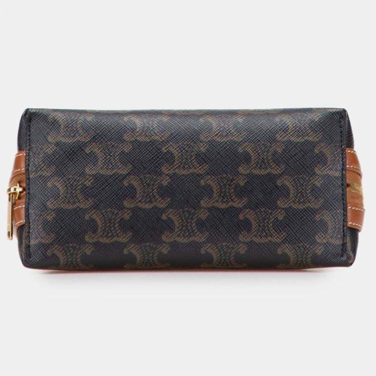 Pre Owned حقيبة كتف على سلسلة سيلين تريومف قماش مطلي بني