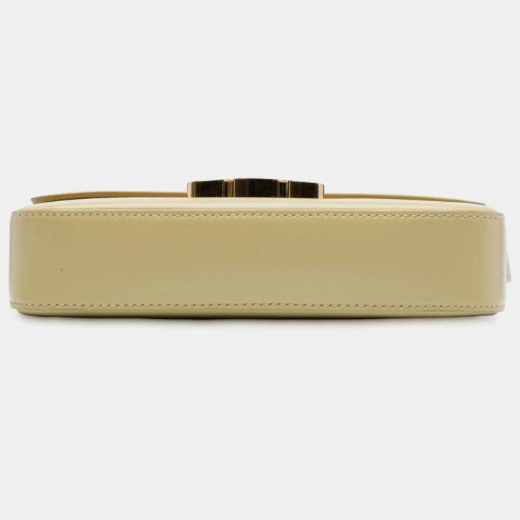 Pre Owned Celine Yellow Shiny Calfskin Claude Shoulder Bag