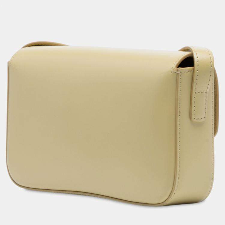 Pre Owned Celine Yellow Shiny Calfskin Claude Shoulder Bag