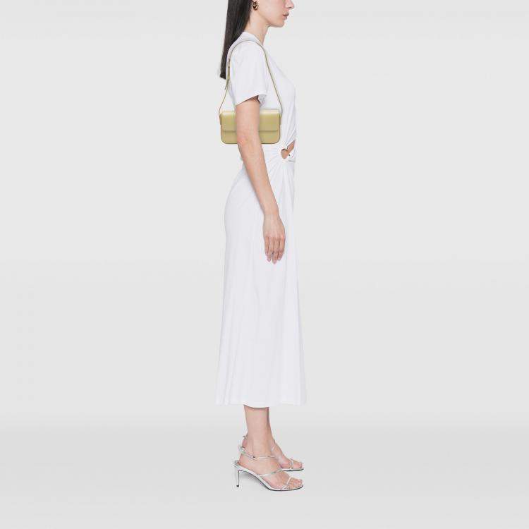 Pre Owned Celine Yellow Shiny Calfskin Claude Shoulder Bag