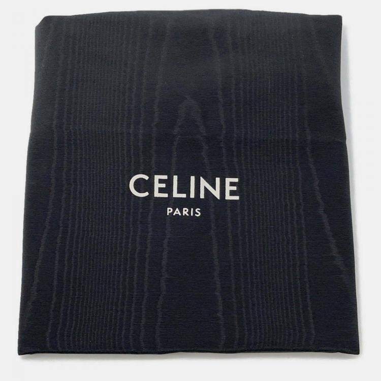 Pre Owned Celine Small Kabatais 2-Way Bag Gray/Brown Canvas Leather