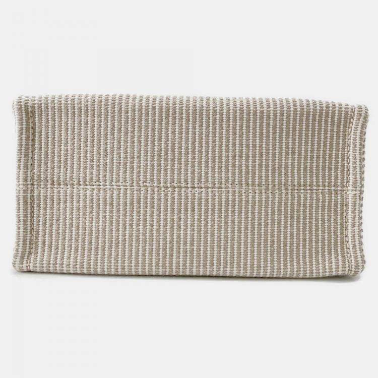 Pre Owned Celine Small Kabatais 2-Way Bag Gray/Brown Canvas Leather