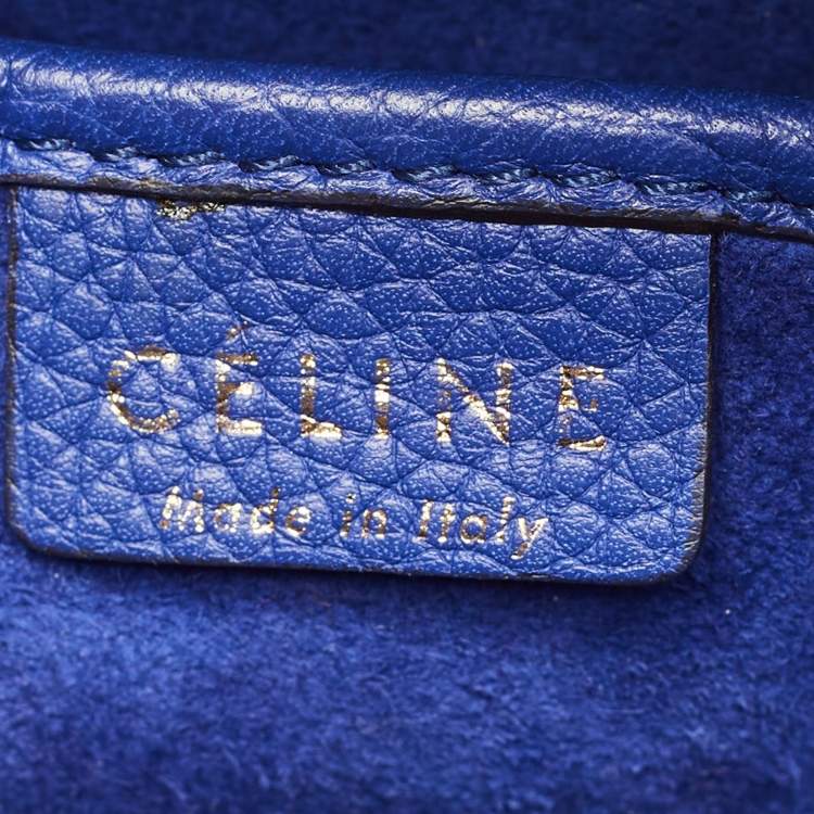 Pre Owned Celine Blue Leather Nano Luggage Tote