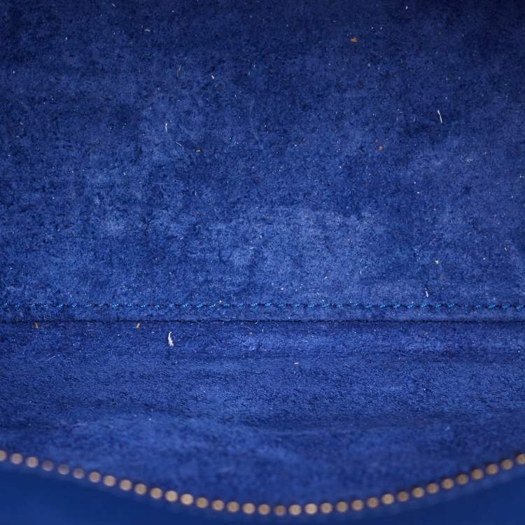 Pre Owned Celine Blue Leather Nano Luggage Tote