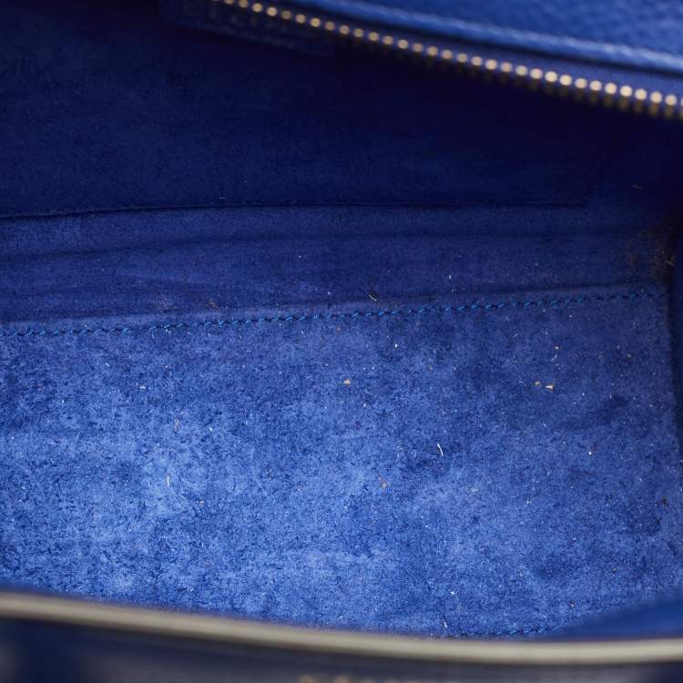 Pre Owned Celine Blue Leather Nano Luggage Tote
