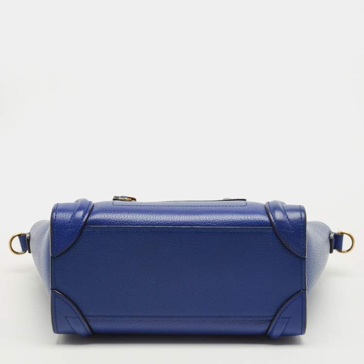 Pre Owned Celine Blue Leather Nano Luggage Tote