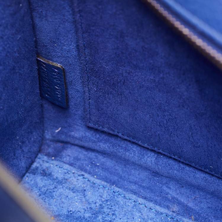 Pre Owned Celine Blue Leather Nano Luggage Tote