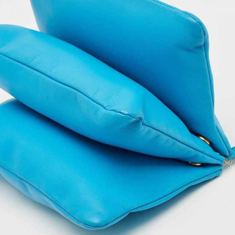 Pre Owned Celine Blue Leather Small Trio Crossbody Bag