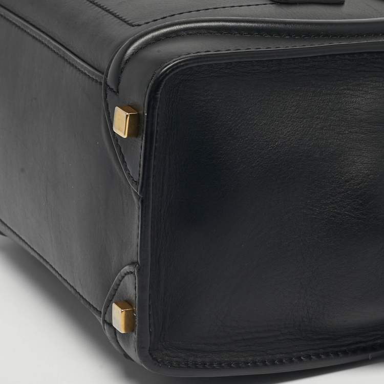 مملوكة مسبقًا Celine Black Leather Micro Luggage Tote