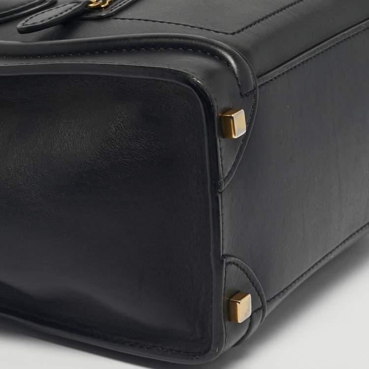 مملوكة مسبقًا Celine Black Leather Micro Luggage Tote