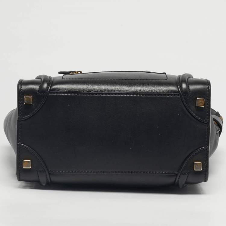 مملوكة مسبقًا Celine Black Leather Micro Luggage Tote