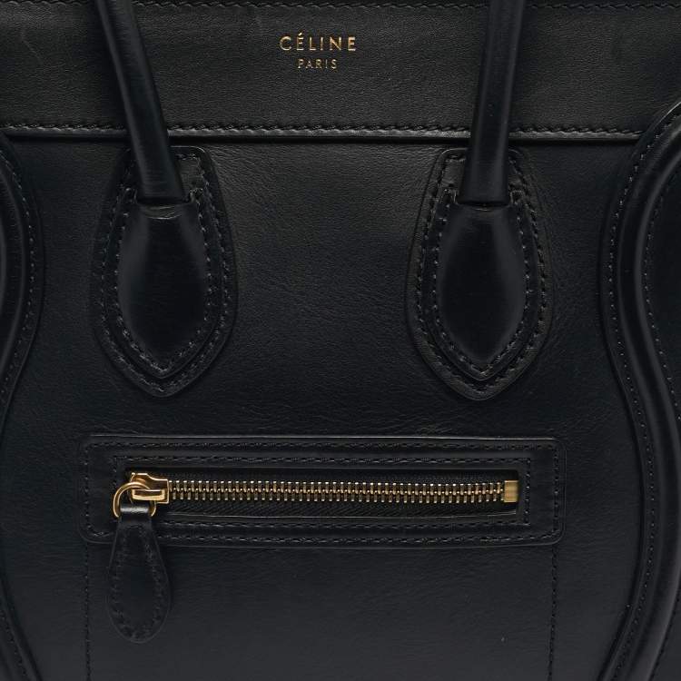 مملوكة مسبقًا Celine Black Leather Micro Luggage Tote