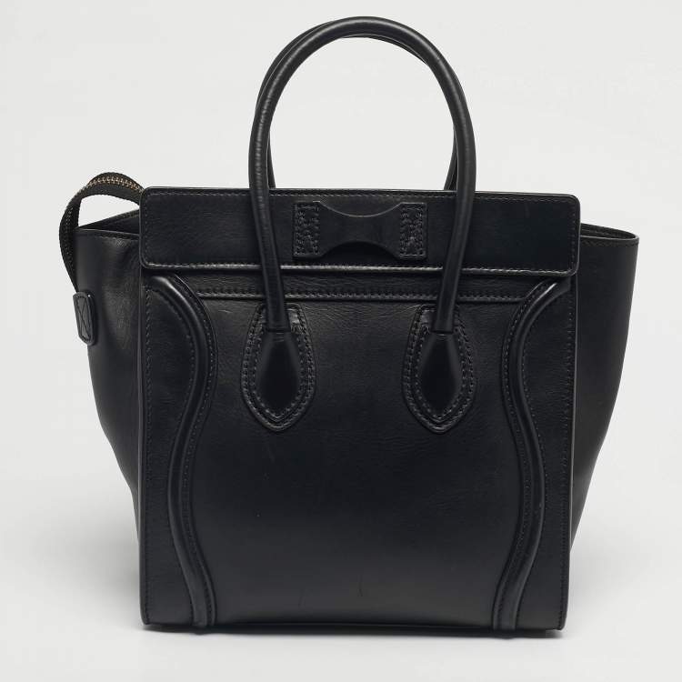 مملوكة مسبقًا Celine Black Leather Micro Luggage Tote
