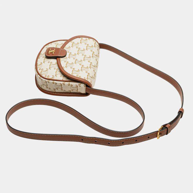 مملوكة مسبقًا Celine Mini Triomphe Coated Canvas Besace Crossbody