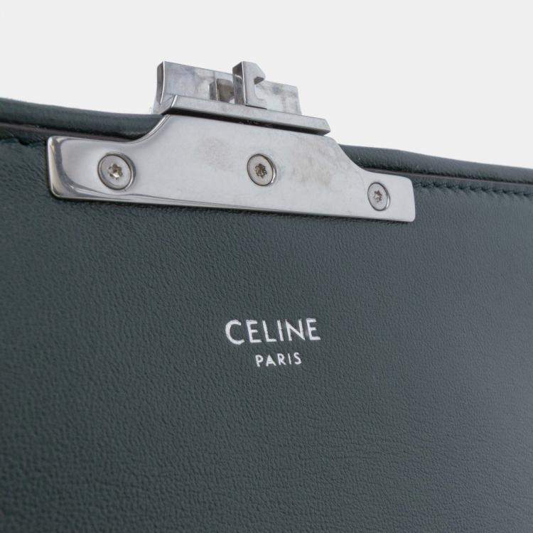 Pre Owned Celine Triomphe Chain Shearling Shoulder Bag